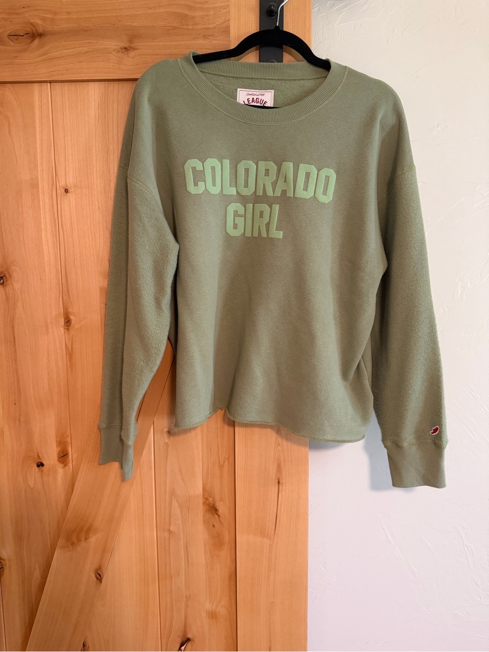 League Olive Green 'Colorado Girl' Crewneck Sweatshirt